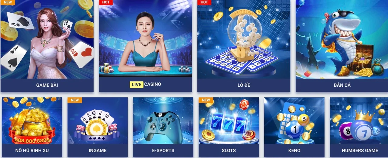 Các sảnh chơi có tại casino Sky88