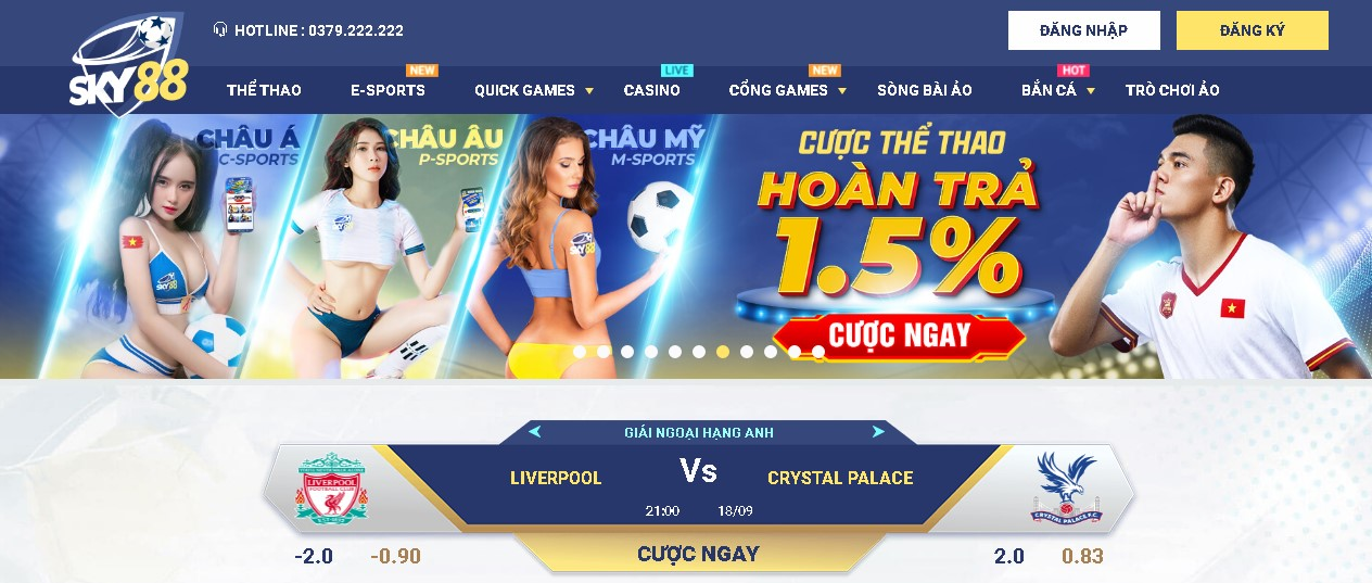 Các chương trình hoàn trả cược 1.58% tại Sky88 