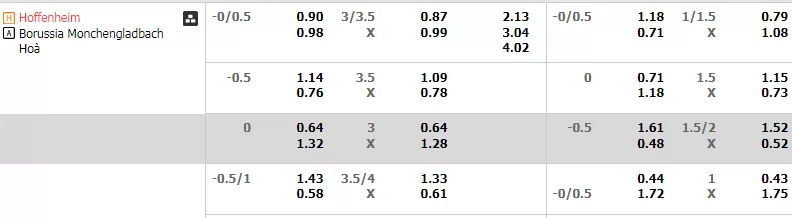 Soi kèo Hoffenheim vs Monchengladbach